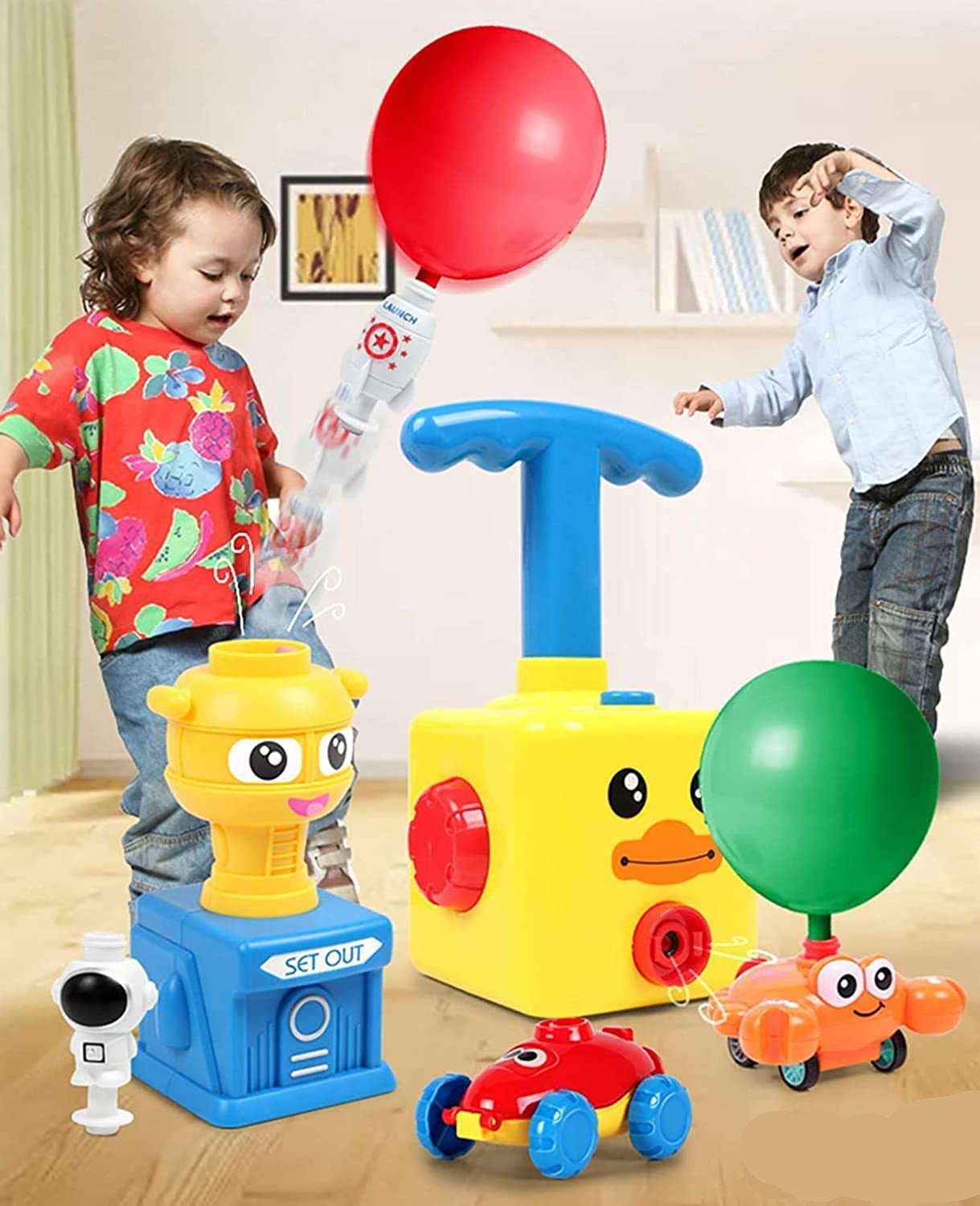 Fidtoy Balloon-Powered Car STEM Toy for Kids | Educational Physics Learning Kit