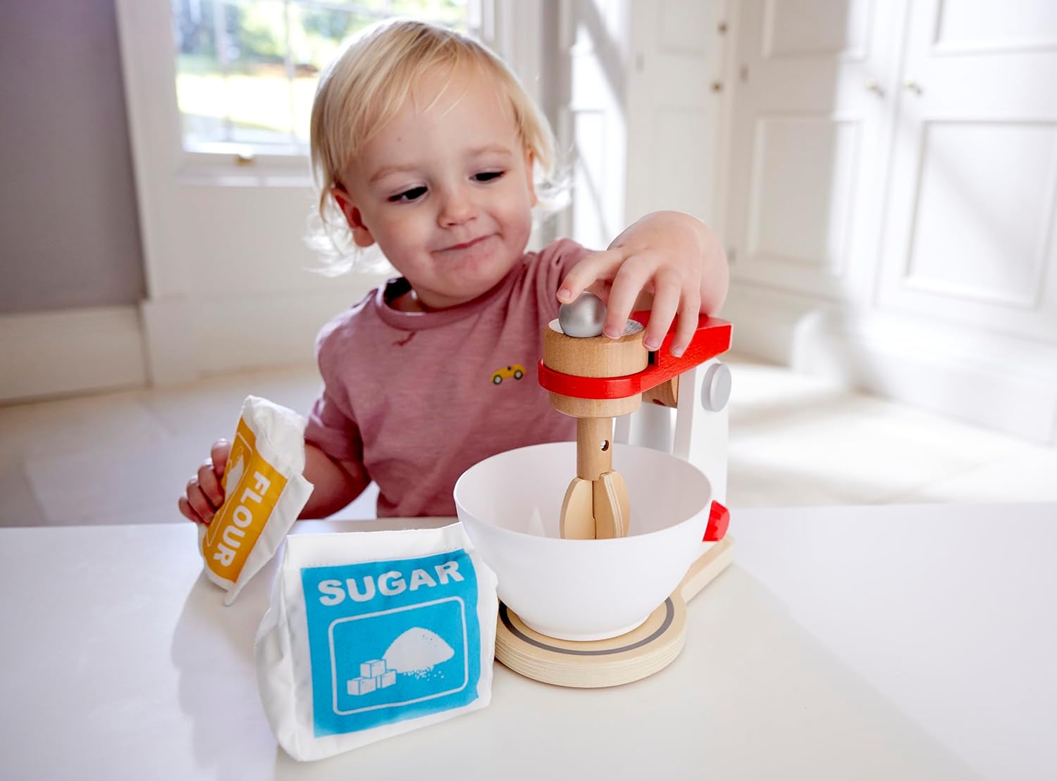 Fidtoy Robot Pâtissier en Bois Jouet d'Imitation Kit de Pâtisserie