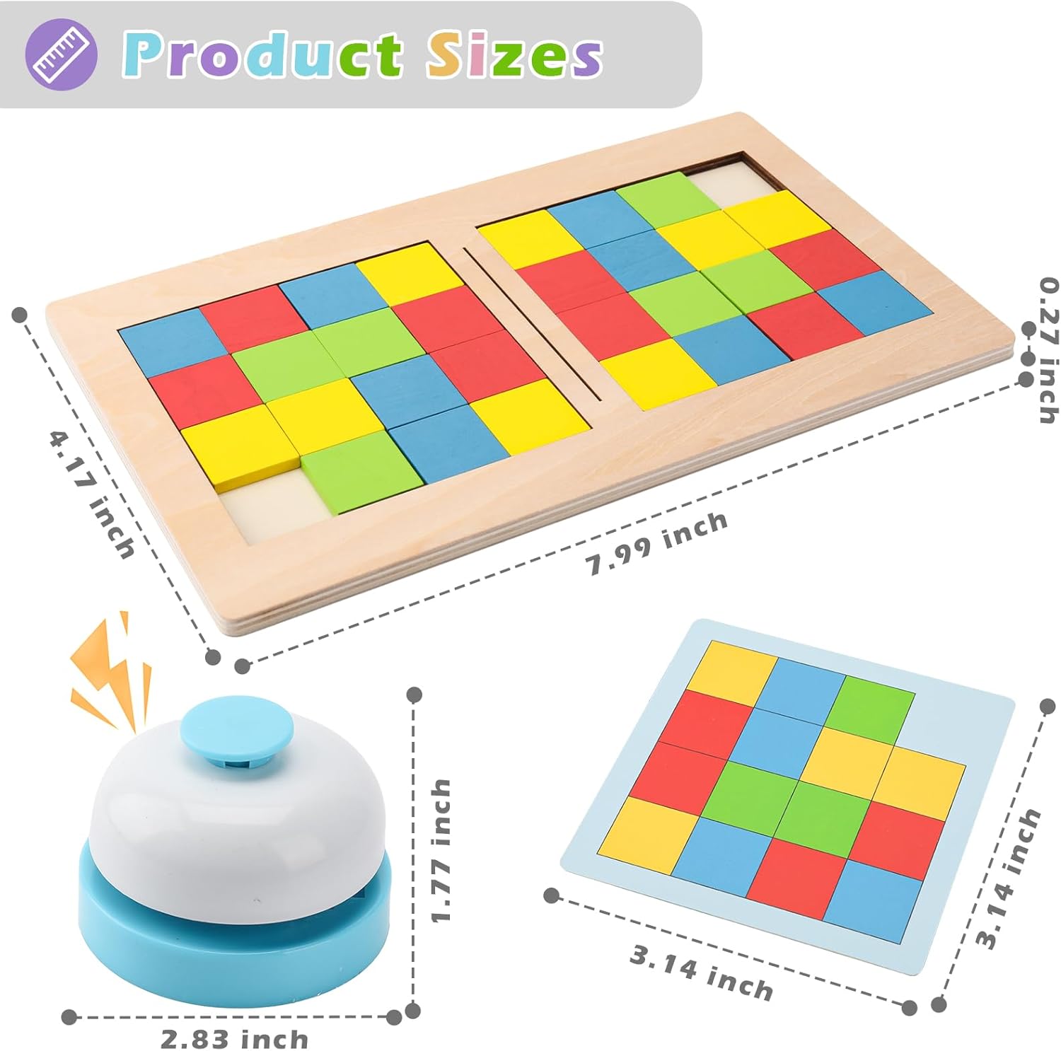 Fidtoy Colorful Rubik's Cube Battle Game for 2 Players Wooden Pattern Matching Puzzle Game