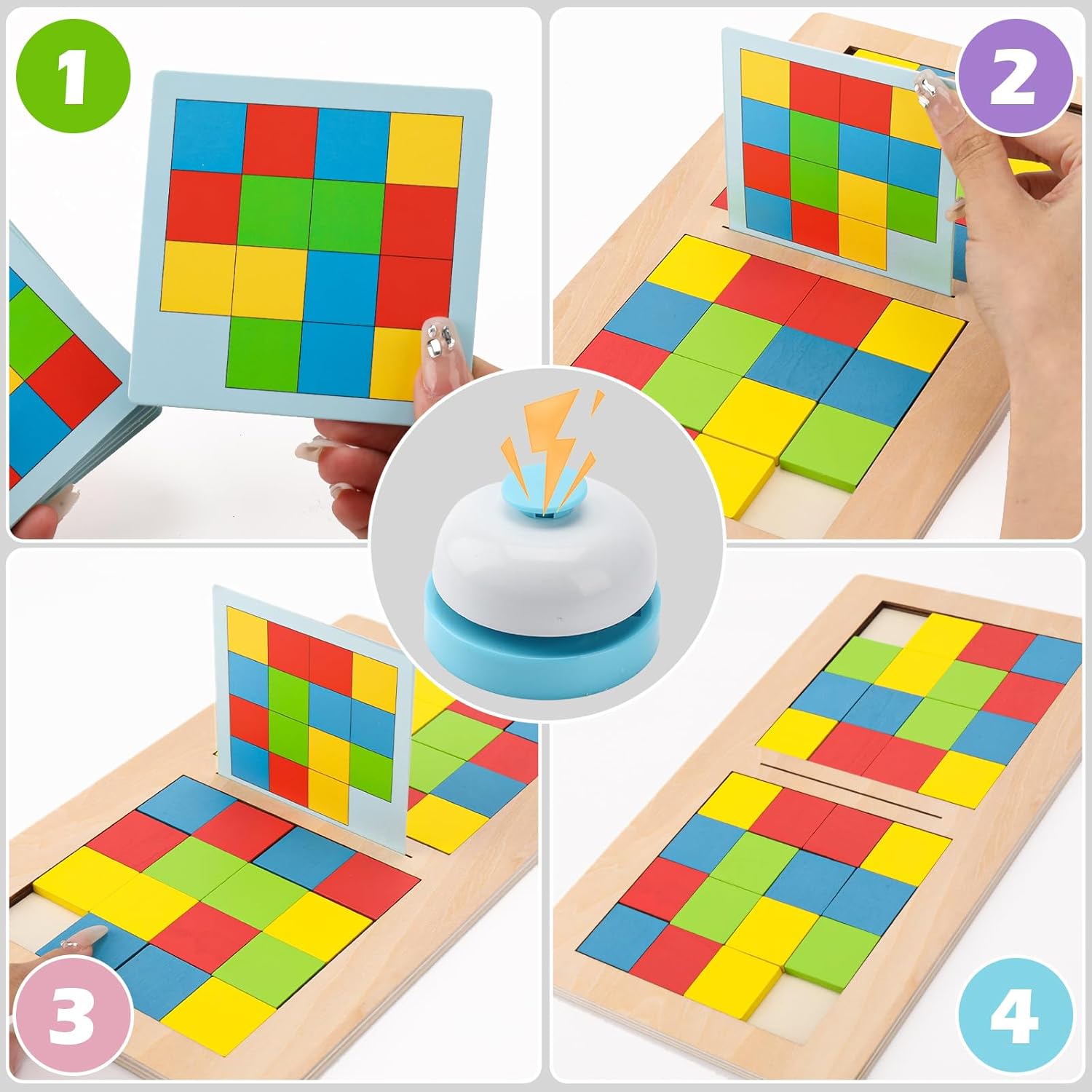 Fidtoy Colorful Rubik's Cube Battle Game for 2 Players Wooden Pattern Matching Puzzle Game
