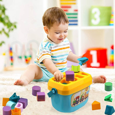 Juego de bloques apilables para bebés Fidtoy con 16 bloques de construcción
