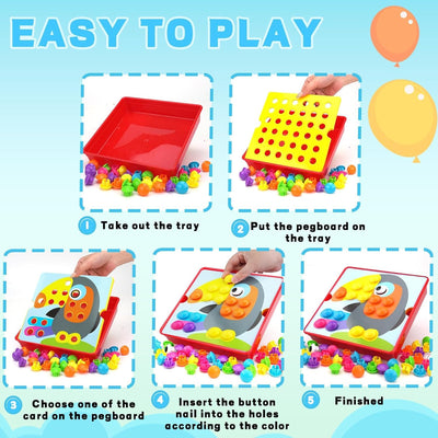 Fidtoy Button Art Toy Set Fine Motor Learning Toy