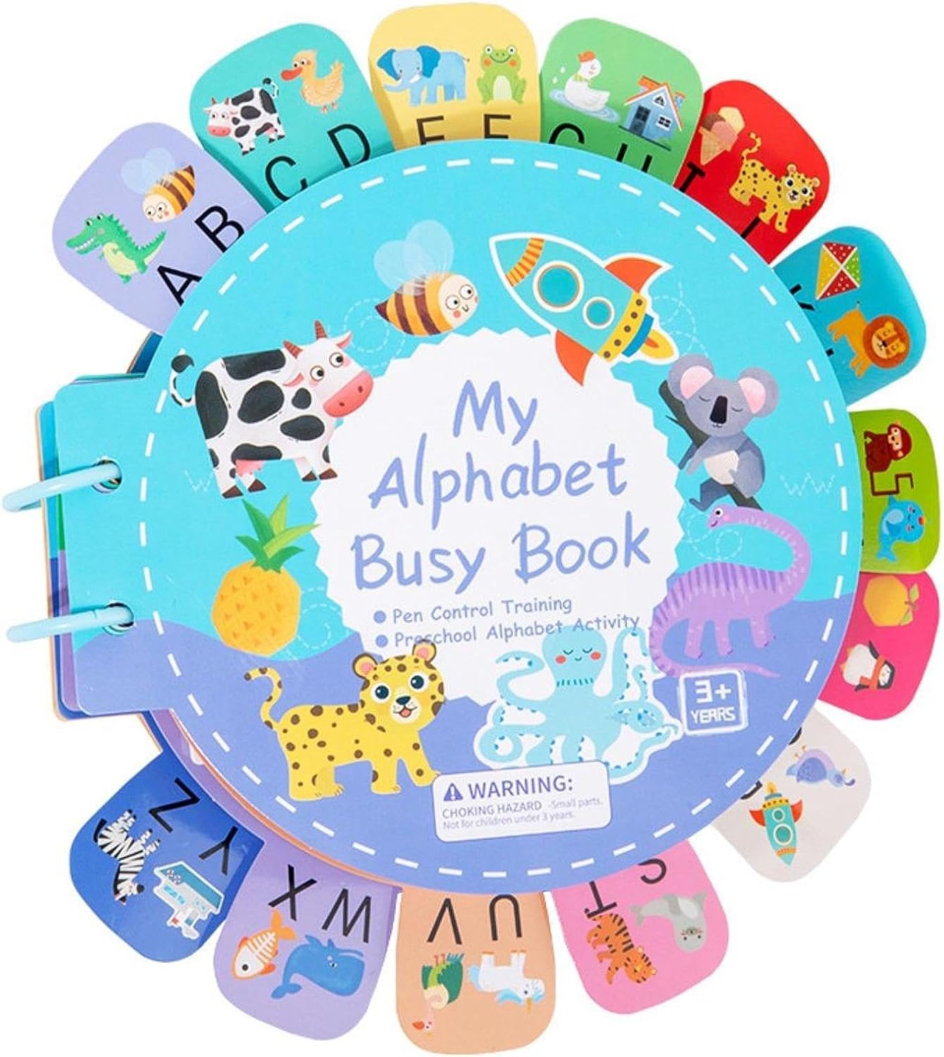 Alphabet Sticker Book, My First ABC Sticker Book, Busy Card Children's Book for Travel Toys