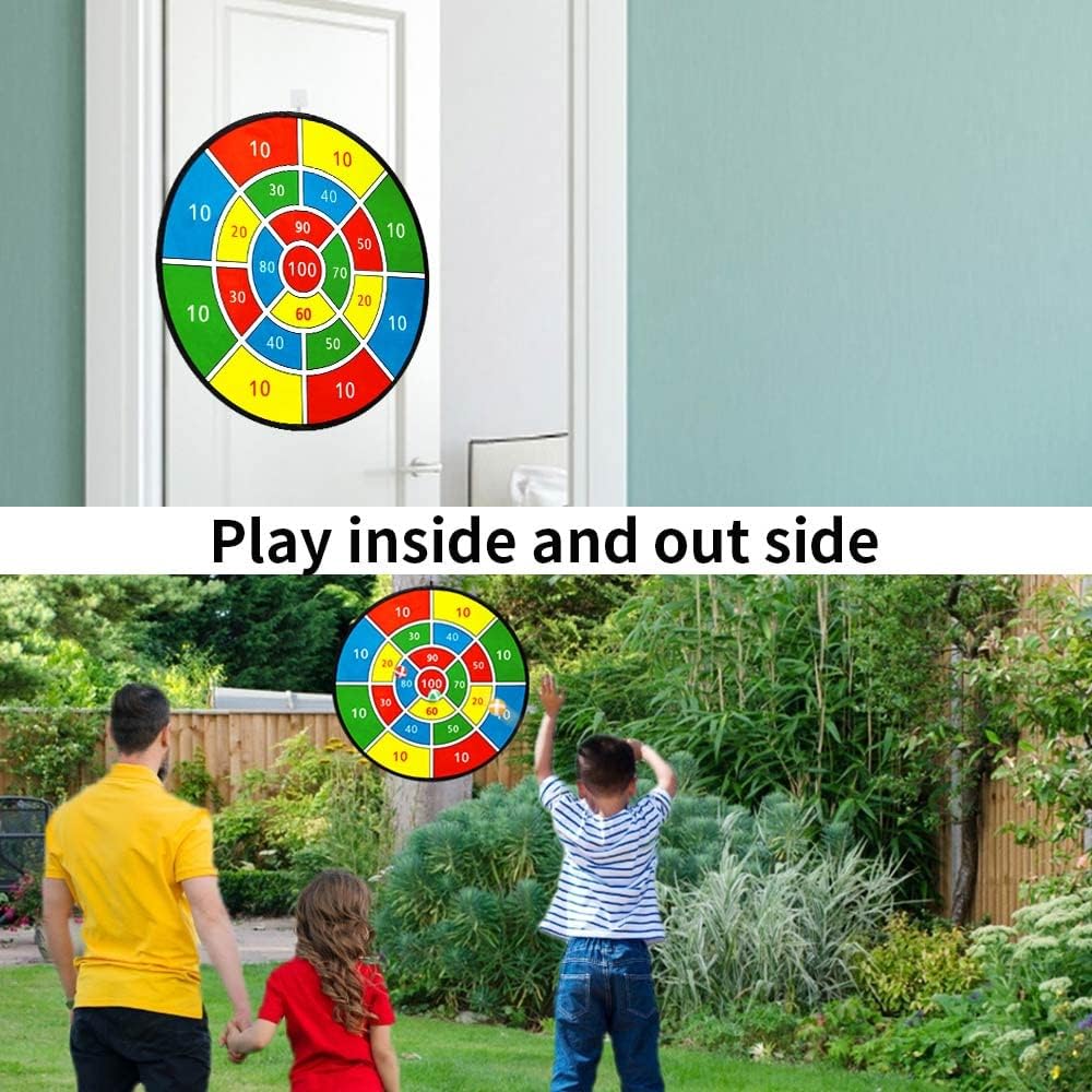 Fidtoy Velcro Dart Board Set for Kids – 66cm Colorful Sticky Ball Target Game with 12 Balls, Hook, Counting Numbers, and Indoor Outdoor Toss Play