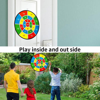 Fidtoy Velcro Dart Board Set for Kids – 66cm Colorful Sticky Ball Target Game with 12 Balls, Hook, Counting Numbers, and Indoor Outdoor Toss Play