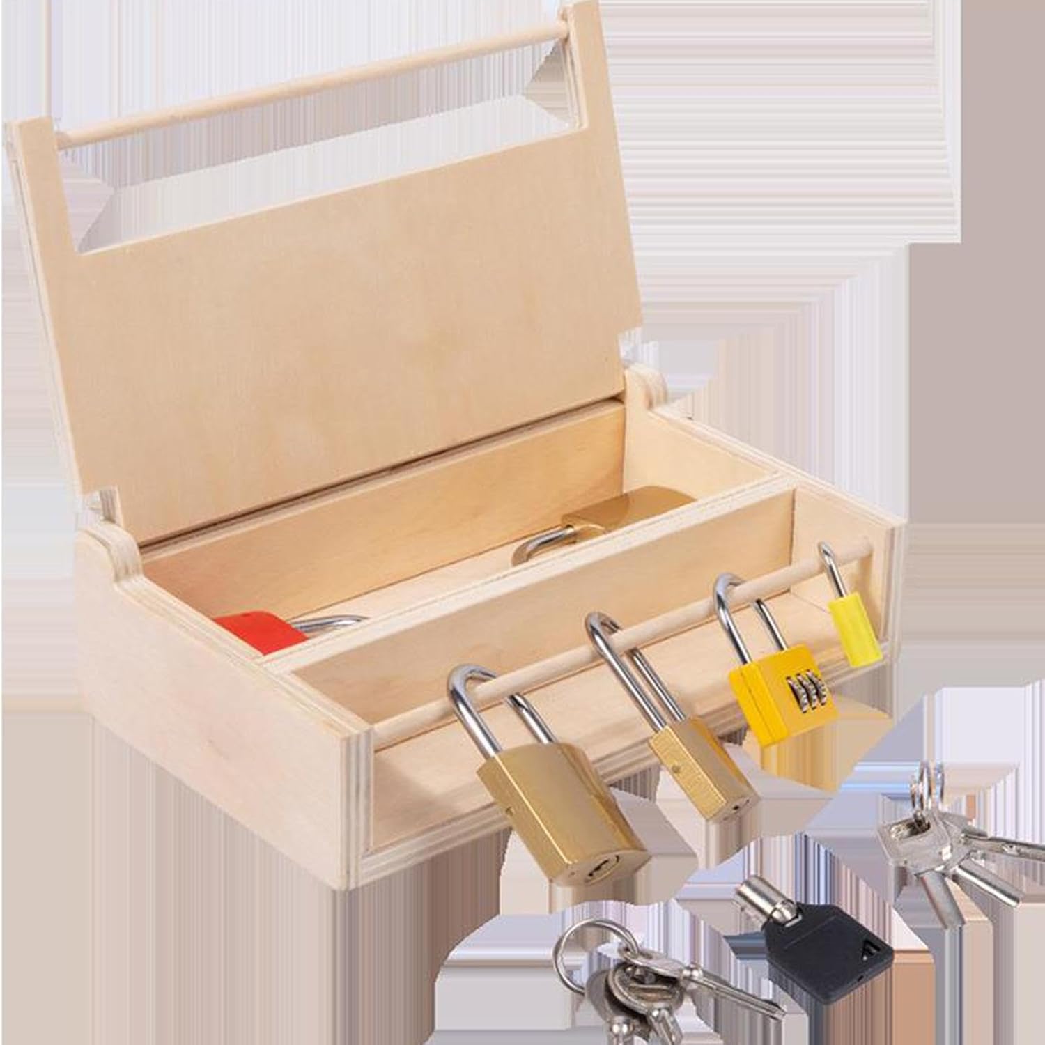 Fechadura e Brinquedo Chave - Desbloquear madeira | Atividades aprendizagem pré-escolar, materiais Montessori madeira e brinquedos educativos para crianças Shakven