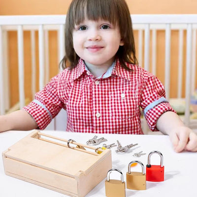 Cerradura y Juguete de Llave - Madera para desbloquear | Actividades de aprendizaje preescolar, materiales Montessori de madera y juguetes educativos para niños de Shakven