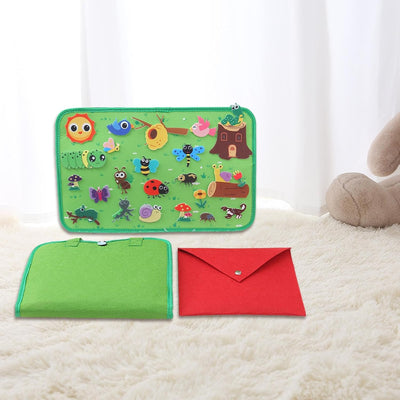 Jouet Montessori Éducation Précoce Portable Coordination Main-Œil Ensemble de Planche d'Activités Insecte