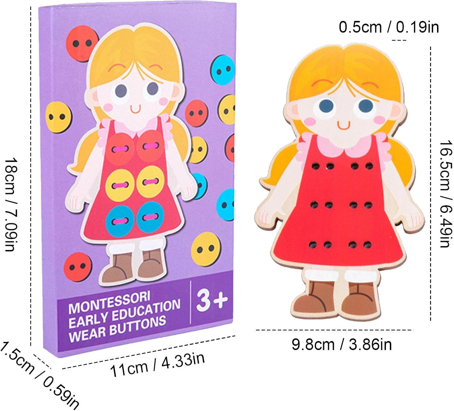 Kongou Sewing Button Toy | Sewing Cards for Children to Learn the Basic Life Skills,Montessori Toy Threading Motor Skills Game for Development