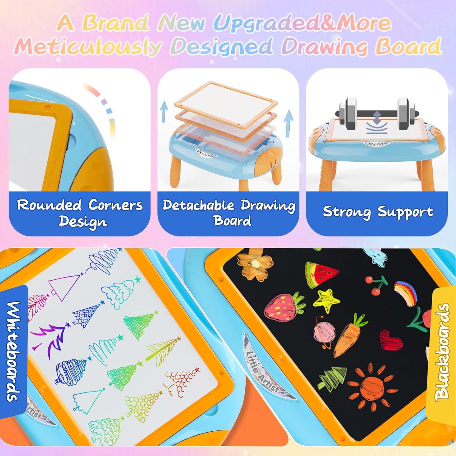 Mesa de aprendizaje de doble cara para niños pequeños Fidtoy