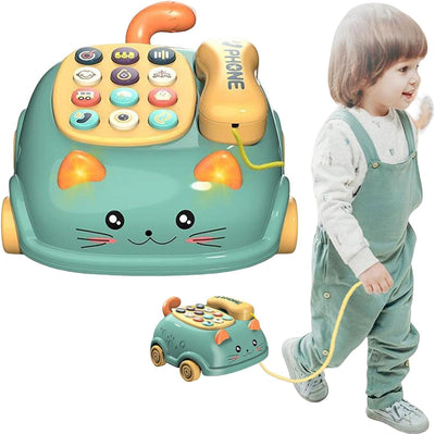 Fidtoy Interactive Toy Phone Car for Toddlers Learning Toy with Sounds and Pretend Play