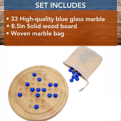 Solitaire en bois avec bille de marbre - 014