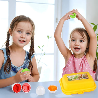 Fidtoy Matching Eggs Toy for Toddlers 12+ Months Shape Sorting Set