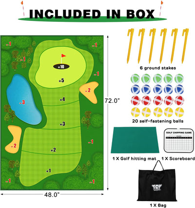 Fidtoy Chipping Golf Mat Game with Sticky Balls for Family Fun
