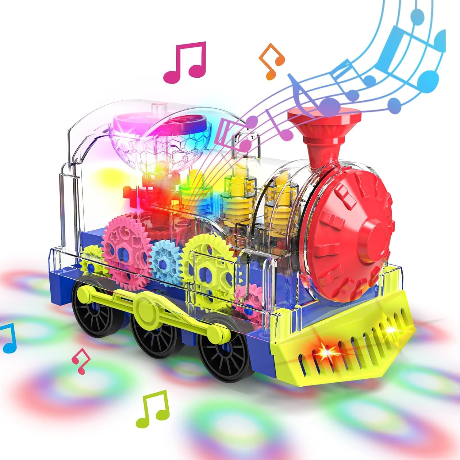 Fidtoy Musical Light-Up Train for Toddlers | Interactive Toddler Toy with Lights & Music
