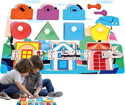 TOSIER Cierres Actividades Madera | Cierres Actividades Madera - Tableros ocupados, Tablero sensorial para niños pequeños, Tablero sensorial Montessori, Tablero