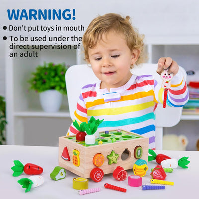 Fidtoy Farm Orchard Intelligence Car Wooden Learning Toy
