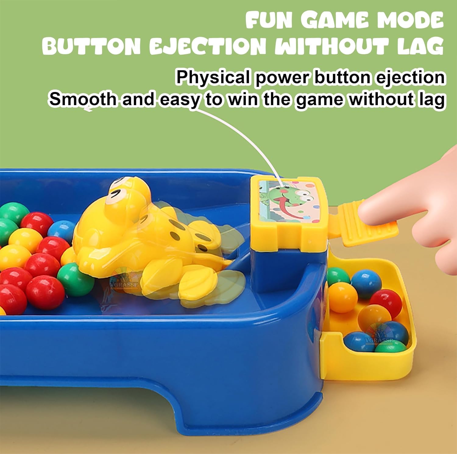 Fidtoy Hungry Frog Catching Ball Two Player Family Game for Kids Fast Reflex Indoor Play
