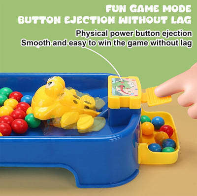 Fidtoy Hungry Frog Catching Ball Two Player Family Game for Kids Fast Reflex Indoor Play