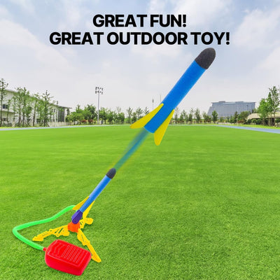 Fidtoy Air Rocket Launcher Toy for Kids – Outdoor Stomp Rocket STEM Active Play Toy
