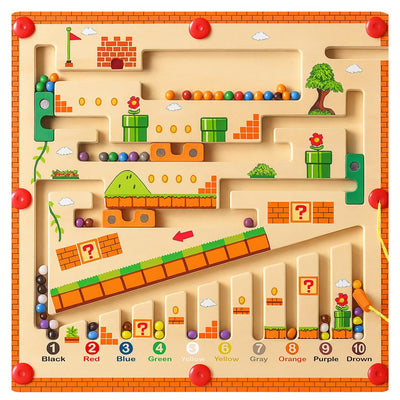 Fidtoy Magnetic Color Number Maze Wooden Learning Toy for Kids