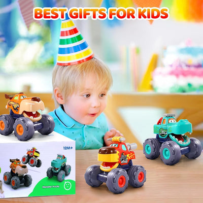 Fidtoy Animal Monster Truck Toy Set for Toddlers