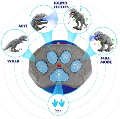 Jouet dinosaure T-Rex télécommandé Fidtoy avec pulvérisateur de brume pour enfants
