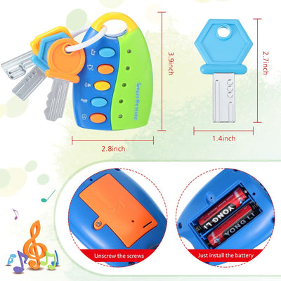 Fidtoy Musical Car Key Toy for Toddlers – Interactive Baby Car Remote Toy with Lights, Sounds & 10 Songs for Early Learning Play