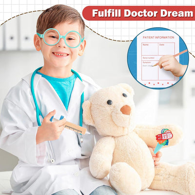Fidtoy Wooden Doctor Playset 18 PCS Pretend Play Medical Toy