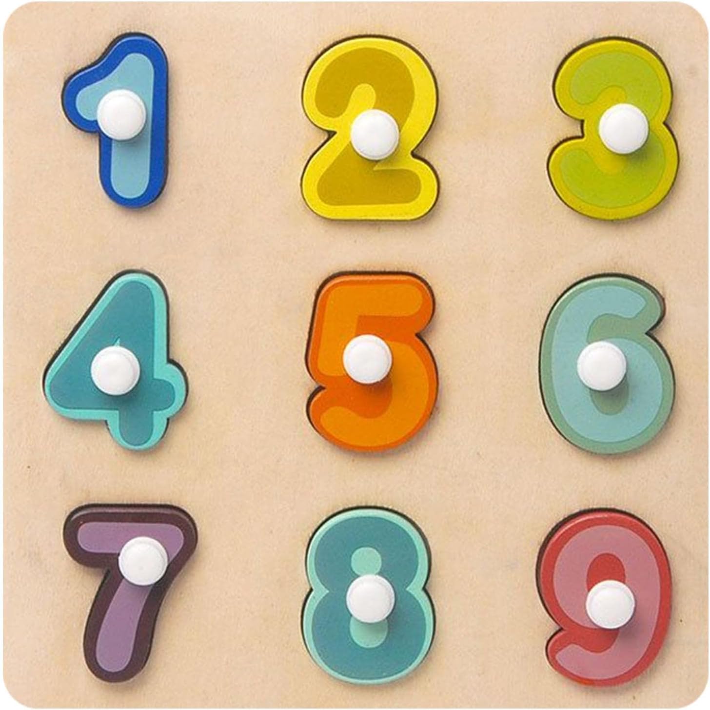 Wooden Number Puzzles, Number/Shape Educational Puzzle Toy Board, Shape Sorting Toys, Preschool Learning Activities for Toddlers Kid Delr