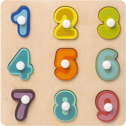 Wooden Number Puzzles, Number/Shape Educational Puzzle Toy Board, Shape Sorting Toys, Preschool Learning Activities for Toddlers Kid Delr