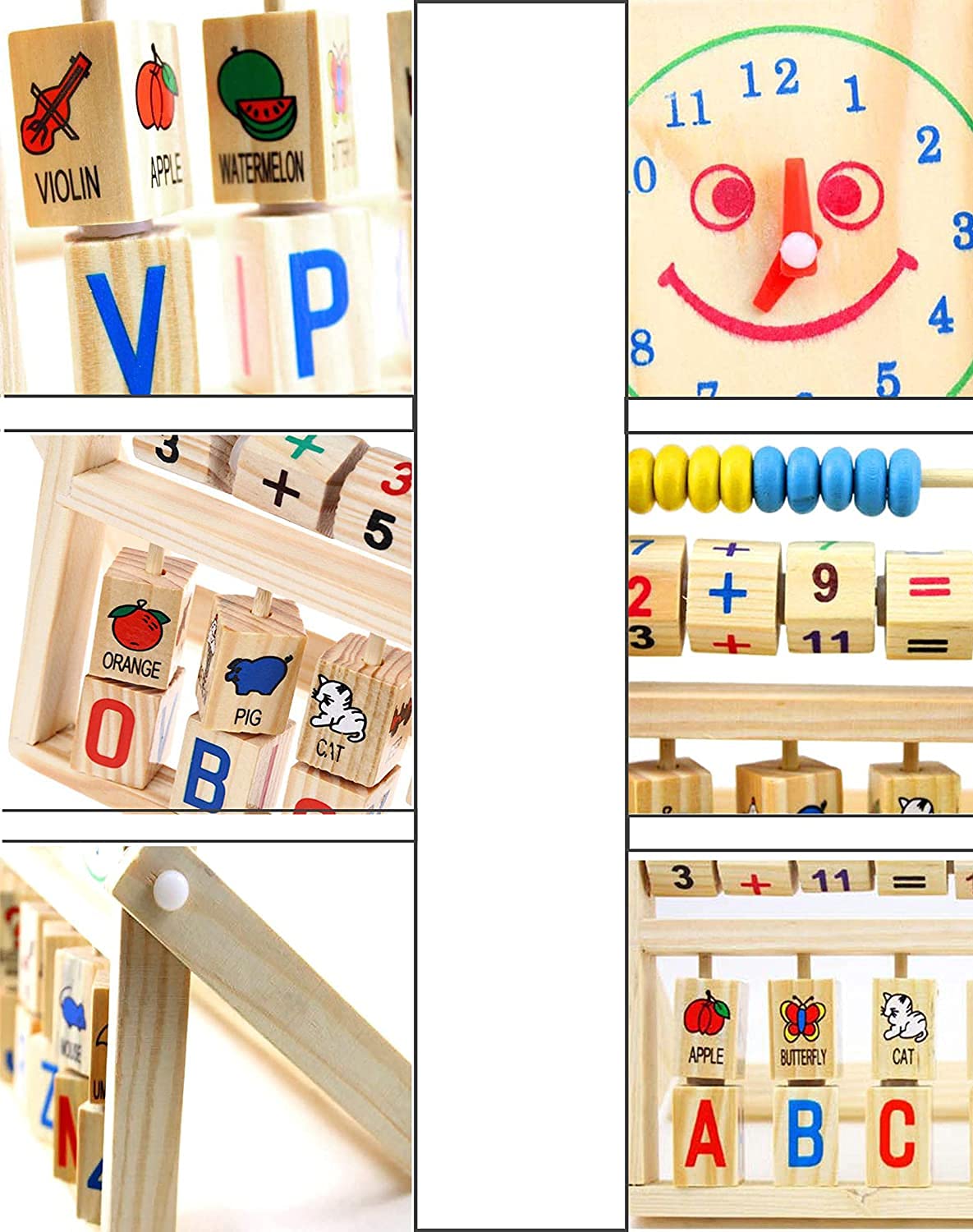 Fidtoy Multi-Functional Wooden Learning Toy with Abacus