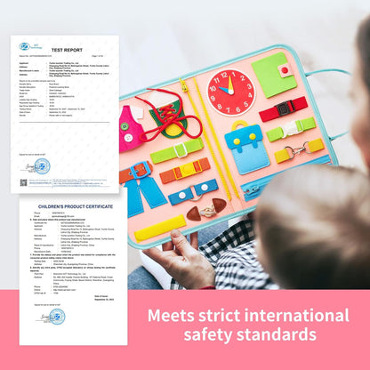 Busy Board Sensory Toys for Toddlers 2 3 4, Travel Activities Educational/Montessori Toys for 2 3 4 Year Old Gilrs Boys Gift, Mermaid