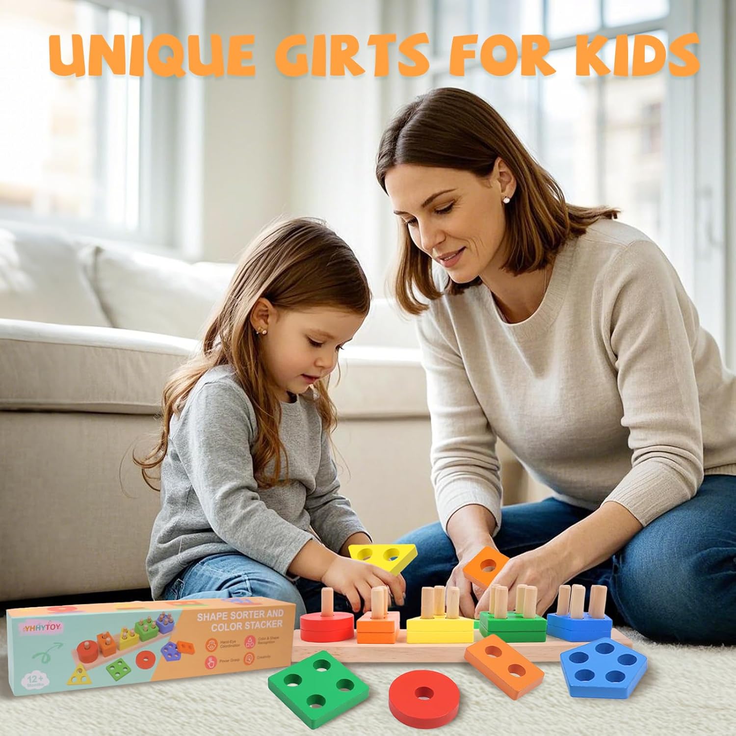 Fidtoy Juguete Educativo de Madera para Clasificar Formas para Niños Pequeños