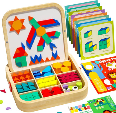 Fidtoy Magnetic Tangram Puzzle Blocks Educational Toy for Kids