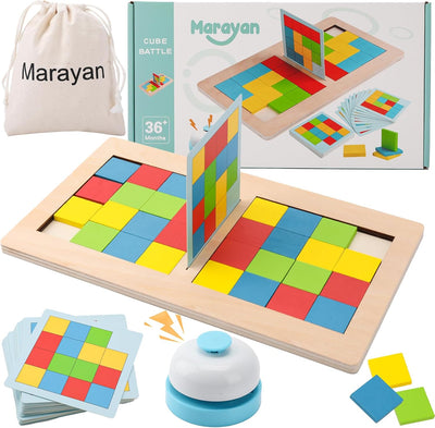 Fidtoy Colorful Rubik's Cube Battle Game for 2 Players Wooden Pattern Matching Puzzle Game