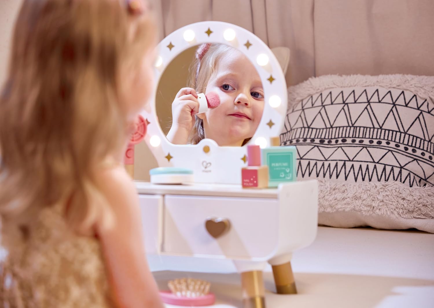 Fidtoy Kids Makeup Vanity Toy Set with Light Mirror