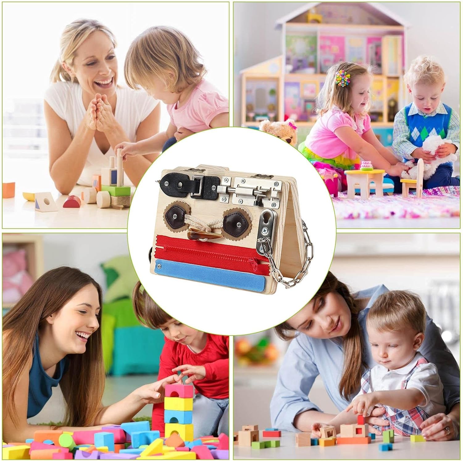 Toddler Busy Board Wooden Montessori Toys Busy Board Montessori Essential Educational Sensory Board Infant Activity Board Motor Skills Cognitive Learning Toys Felt Board Toys, Educational Toys for
