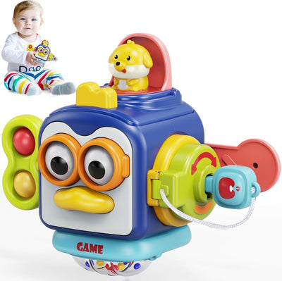 Fidtoy Penguin Travel Activity Cube Toy for Babies