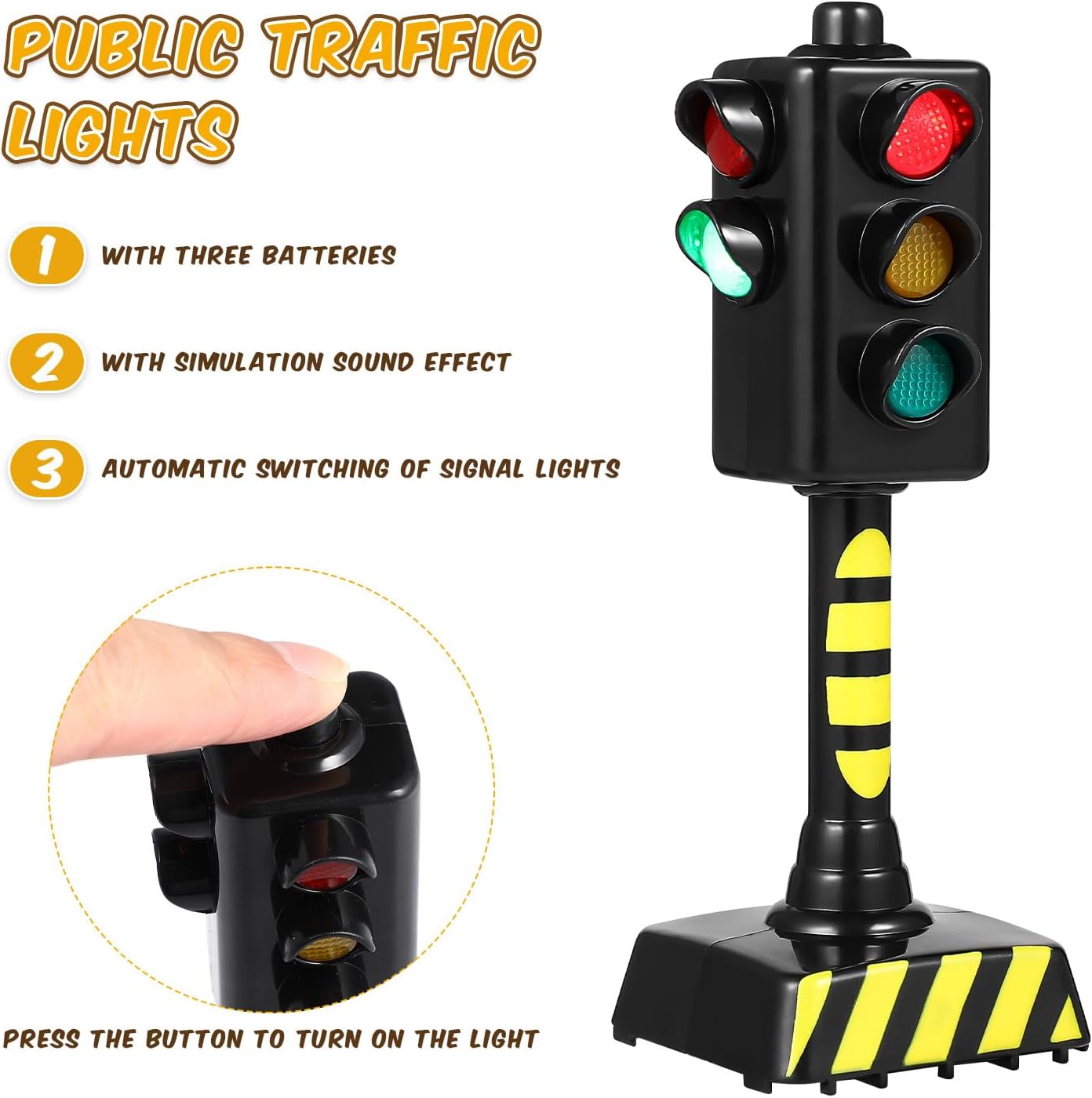 STOBOK 2Pcs Traffic Light Toy for Kids, Mini Traffic Signal Light Model, Realistic Road Scene for Children Learning Rules Educational Toy
