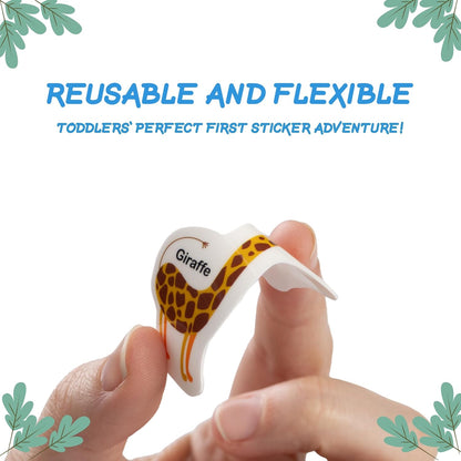 Play N Teach Sticker Book for Kids 3-Pack (101 Stickers: Animals, Vehicles, Ocean World) Reusable Puffy Stickers for Kids Perfect for Travel and Learning