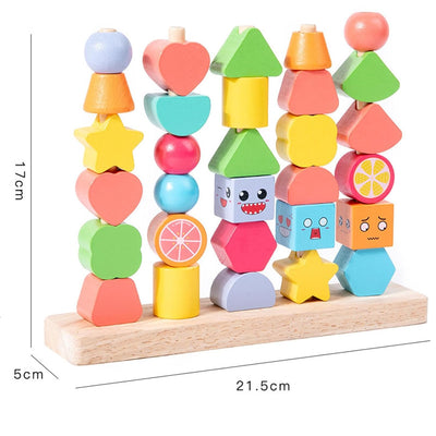 ATORSE™ Matching Shapes Stacking Toy Stem Lacing Beads for Birthday Gift Kids|Baby | Toys for Baby | Developmental Baby Toys