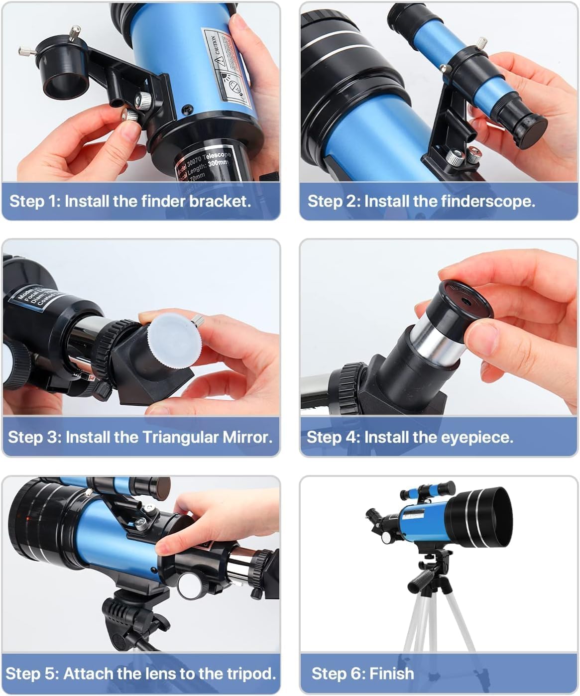 Telescopio astronómico refractor Fidtoy de 70 mm para principiantes