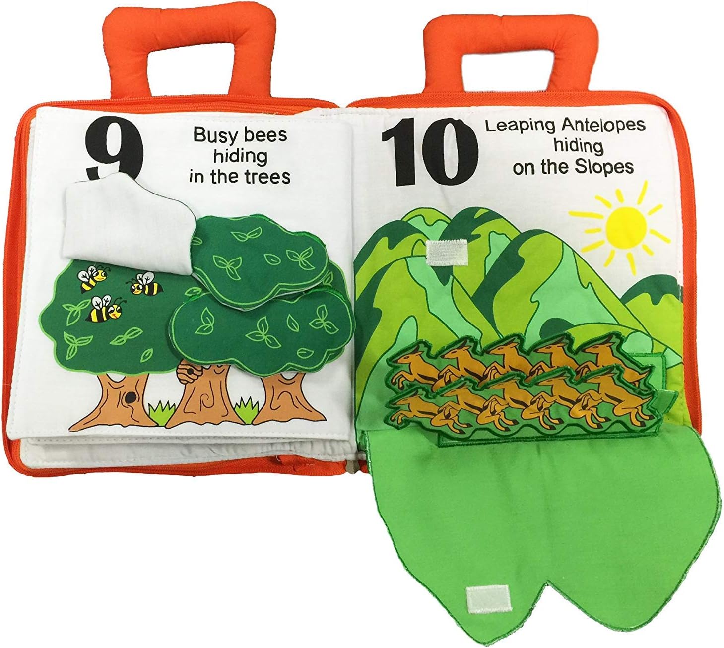 Child's Count and Seek First Counting Quiet Book by Pockets of Learning | Interactive Fabric Activity Busy Book for Toddlers and Children | Engaging Educational Toy for Kids Learning Adventure