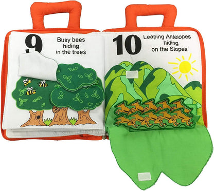 Child's Count and Seek First Counting Quiet Book by Pockets of Learning | Interactive Fabric Activity Busy Book for Toddlers and Children | Engaging Educational Toy for Kids Learning Adventure
