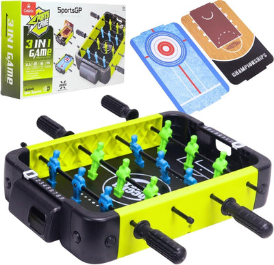 Fidtoy 3 in 1 Sports Football Curling and Basketball Tabletop Game Play Set , Plastic Indoor Sports Game, Hand Eye Coordination Toy Ages 6-9