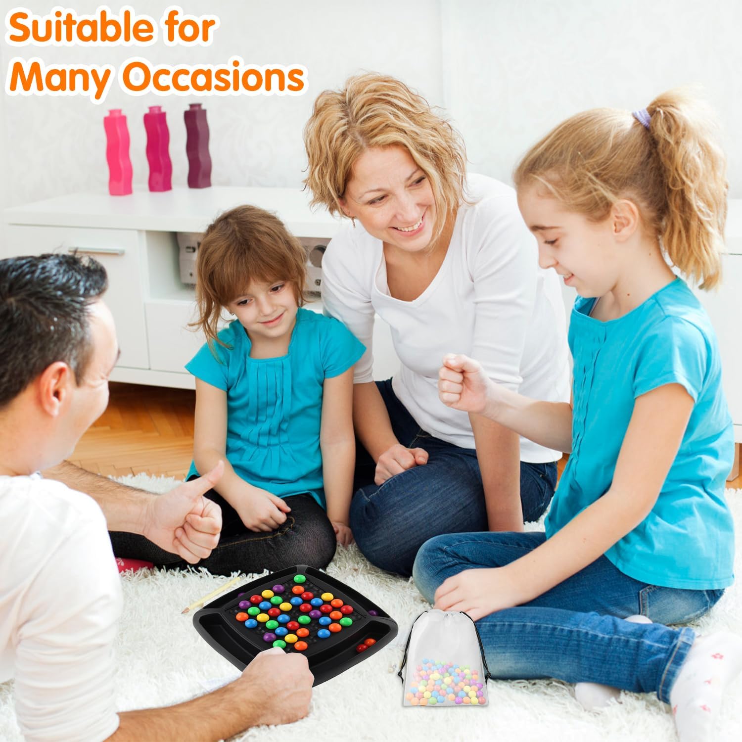 Fidtoy Rainbow Chessboard Ball Game for Kids and Family Play