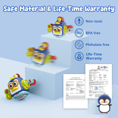 Fidtoy Penguin Travel Activity Cube Toy for Babies