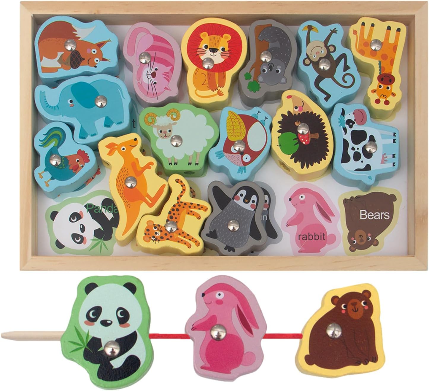 Wooden Fishing Game Toys,Safe and Harmless Magnetic 2-in-1 Fishing Game - Montessori Fishing Game No Sharp Edge Birthday Christmas Gift for Boys Girls Hiyoyo