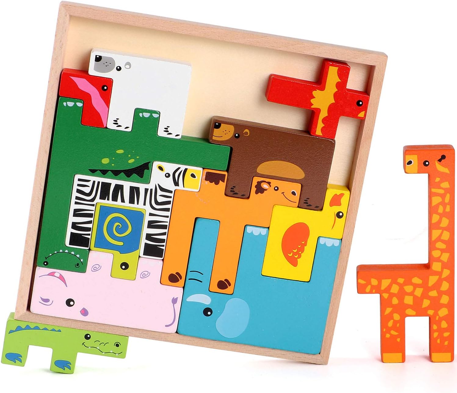 Rompecabezas de tablero creativo de animales de madera - 298